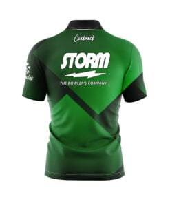 Alternative view of Storm Green Blocks Quick Ship CoolWick Sash Zip Bowling Jersey