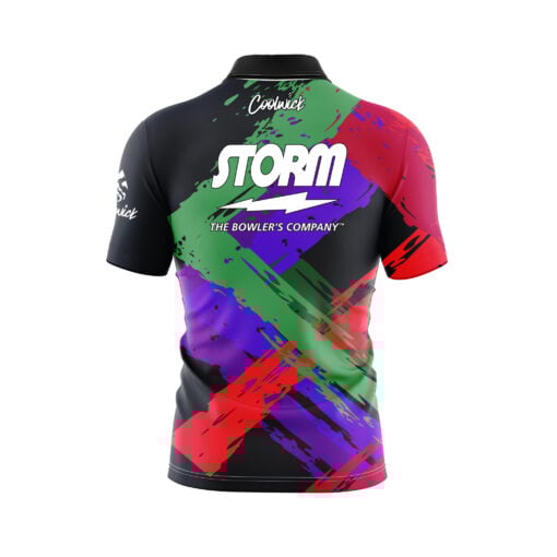 Storm Stacker Quick Ship CoolWick Sash Zip Bowling Jersey - Image 2