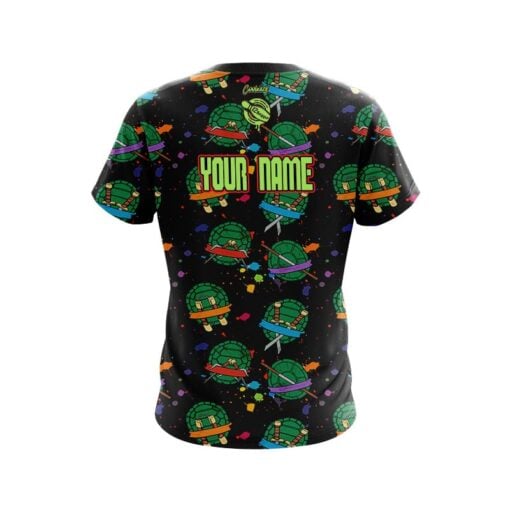 12Bagger Turtle Power Black CoolWick Bowling Jersey - Image 2