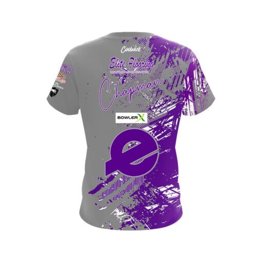 Ebonite AJ Chapman Grey Purple Shred CoolWick Bowling Jersey - Image 2