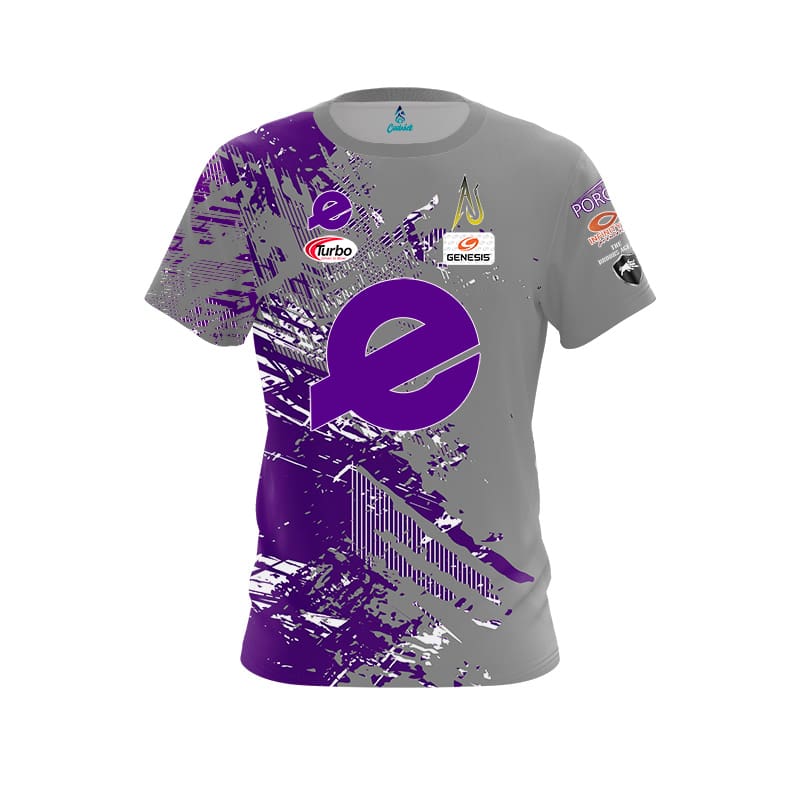 Ebonite AJ Chapman Grey Purple Shred CoolWick Bowling Jersey