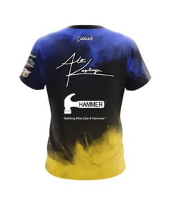 Alternative view of Hammer Alec Keplinger Blue Yellow Polymer CoolWick Bowling Jersey