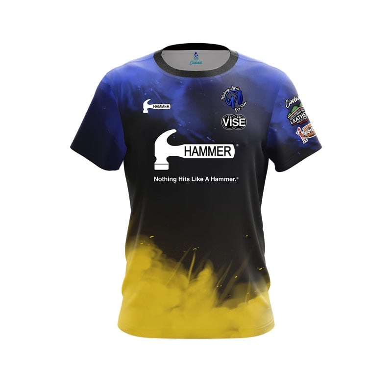 Hammer Alec Keplinger Blue Yellow Polymer CoolWick Bowling Jersey