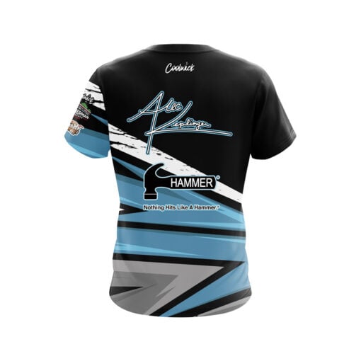 Hammer Alec Keplinger Cyan Sport Grunge CoolWick Bowling Jersey - Image 2