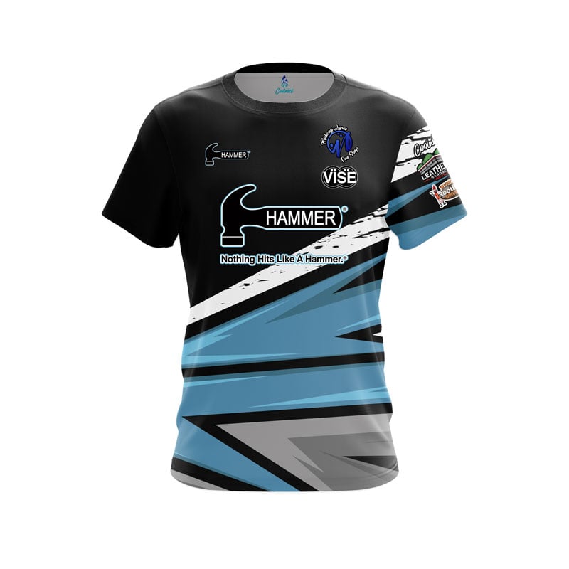 Hammer Alec Keplinger Cyan Sport Grunge CoolWick Bowling Jersey