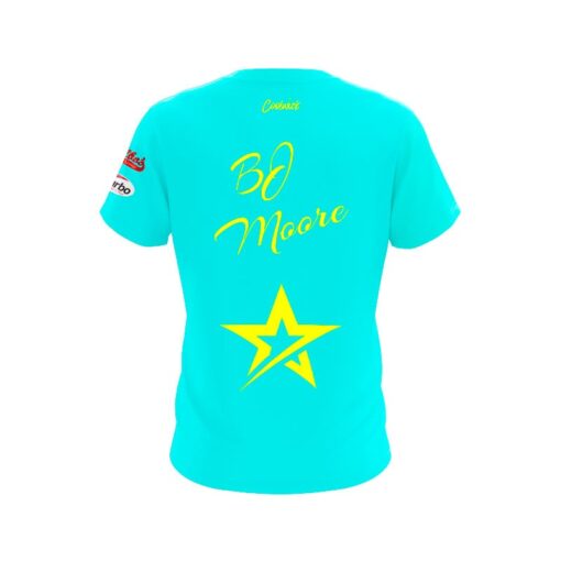 Roto Grip BJ Moore Aqua Yellow CoolWick Bowling Jersey - Image 2