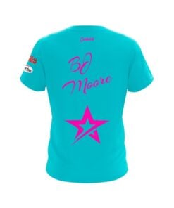 Alternative view of Roto Grip BJ Moore Turquoise Hot Pink CoolWick Bowling Jersey
