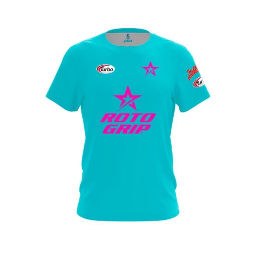Roto Grip BJ Moore Turquoise Hot Pink CoolWick Bowling Jersey