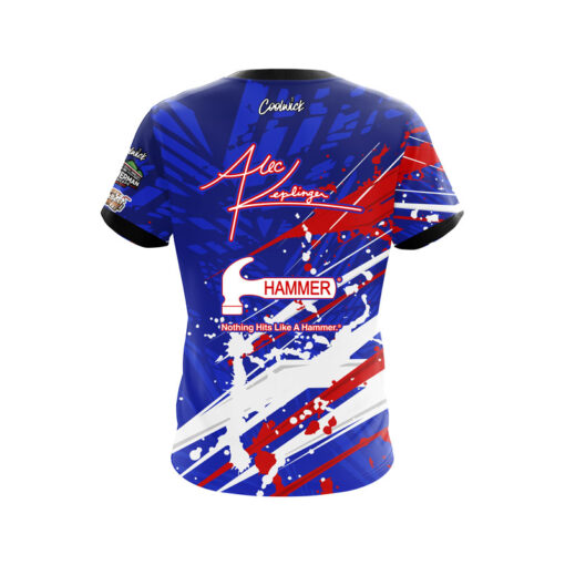 Hammer Alec Keplinger Red White Blue Motion CoolWick Bowling Jersey - Image 2