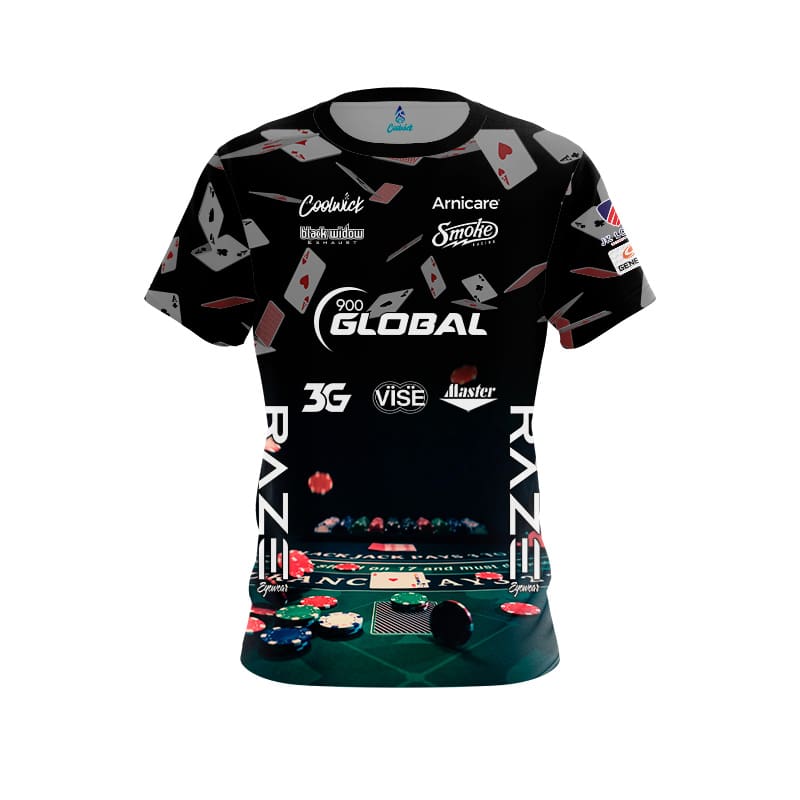 900 Global Sean Rash Blackjack Table CoolWick Bowling Jersey