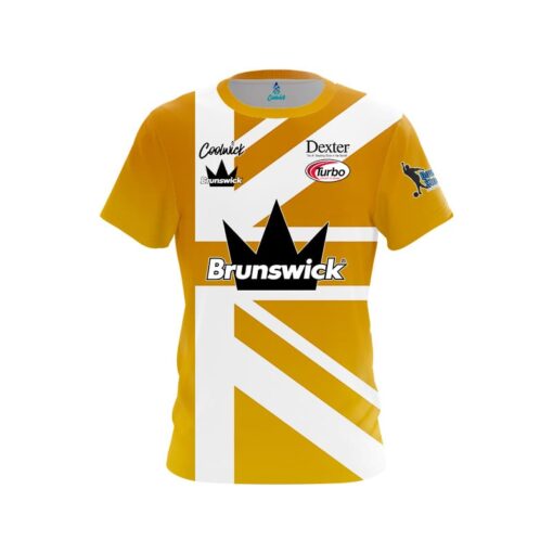 Brunswick Dom Barrett Gold Union Jack CoolWick Bowling Jersey