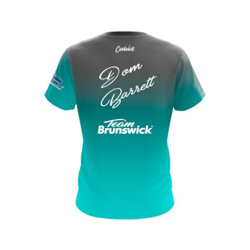 Brunswick Dom Barrett Teal Union Jack CoolWick Bowling Jersey - Image 2