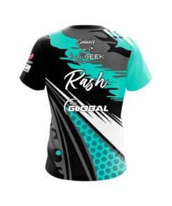 Alternative view of 900 Global Sean Rash Grey Teal Race CoolWick Bowling Jersey