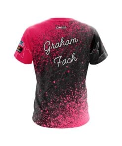 Alternative view of Brunswick Graham Fach Pink Splatter CoolWick Bowling Jersey