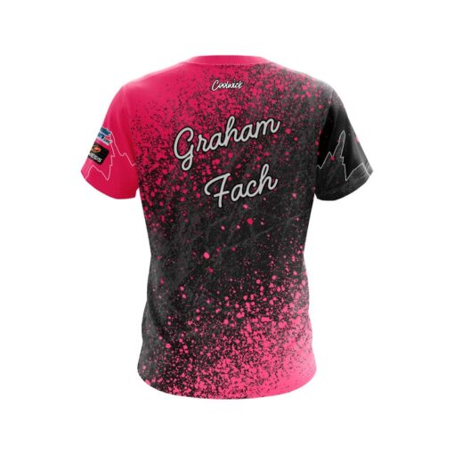 Brunswick Graham Fach Pink Splatter CoolWick Bowling Jersey - Image 2