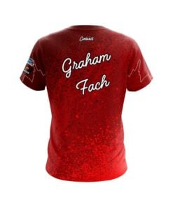 Alternative view of Brunswick Graham Fach Red Scale Splatter CoolWick Bowling Jersey