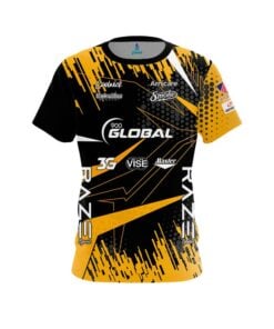 900 Global Sean Rash Halftone Gold Black CoolWick Bowling Jersey