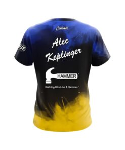 Alternative view of Hammer Alec Keplinger Blue Yellow Polymer CoolWick Bowling Jersey