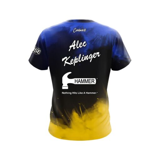 Hammer Alec Keplinger Blue Yellow Polymer CoolWick Bowling Jersey - Image 2
