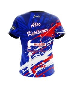 Alternative view of Hammer Alec Keplinger Red White Blue Motion CoolWick Bowling Jersey