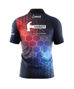 Alternative view of Hammer Grunge Sport Hex Quick Ship CoolWick Sash Zip Bowling Jersey