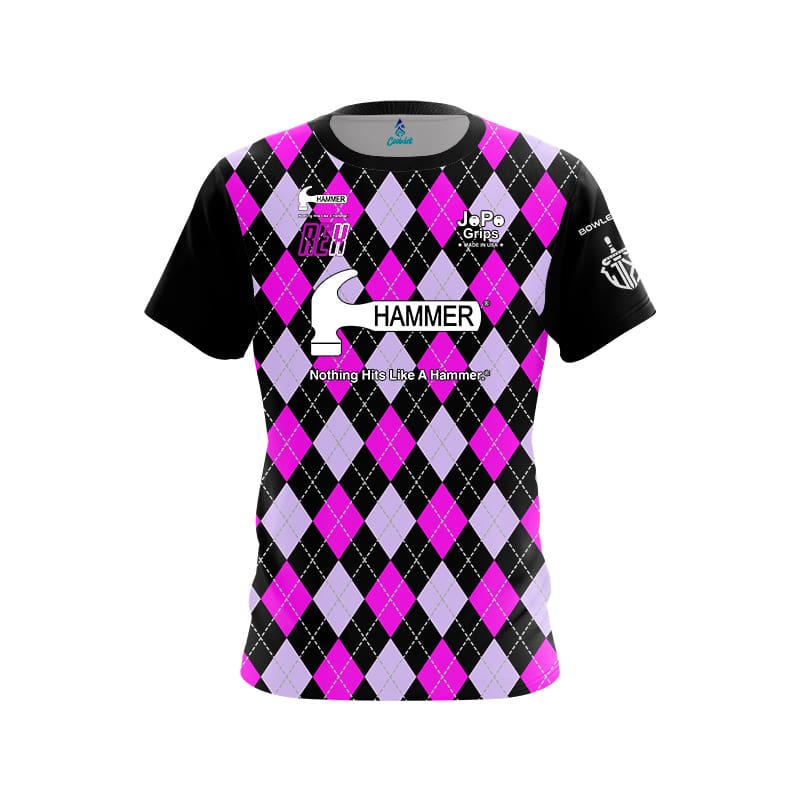 Hammer Justin Knowles Pink Argyle CoolWick Bowling Jersey