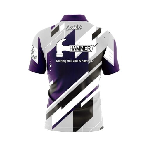 Hammer Mid Lane Quick Ship CoolWick Sash Zip Bowling Jersey - Image 2