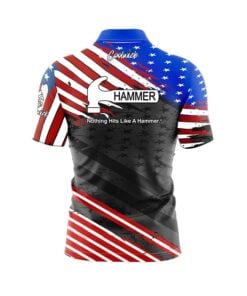Alternative view of Hammer Old Glory '24 Quick Ship CoolWick Sash Zip Bowling Jersey