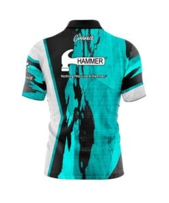 Alternative view of Hammer Pin Deck Quick Ship CoolWick Sash Zip Bowling Jersey