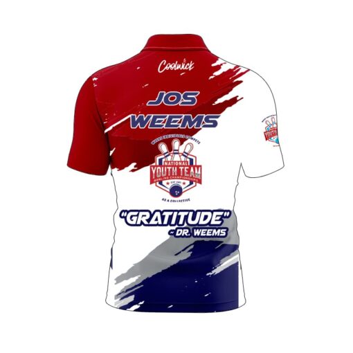 Storm Red White Blue NYTBC Gratitude CoolWick Bowling Jersey - Image 2