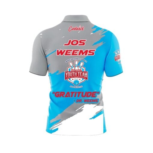 Storm Grey White Blue NYTBC Gratitude CoolWick Bowling Jersey - Image 2