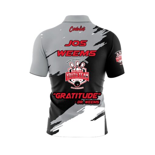Storm Grey White Black NYTBC Gratitude CoolWick Bowling Jersey - Image 2