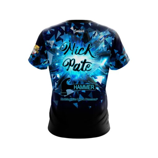 Hammer Nick Pate Blue Triangle Blast CoolWick Bowling Jersey - Image 2