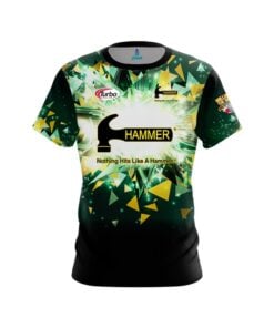 Hammer Nick Pate Green Yellow Triangle Blast CoolWick Bowling Jersey