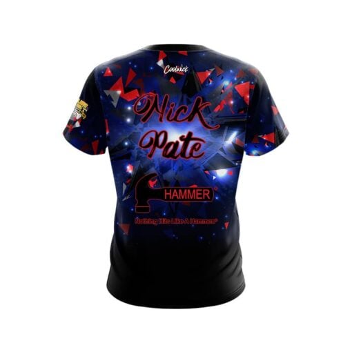 Hammer Nick Pate Navy Red Triangle Blast CoolWick Bowling Jersey - Image 2