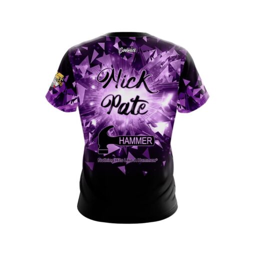 Hammer Nick Pate Purple Triangle Blast CoolWick Bowling Jersey - Image 2