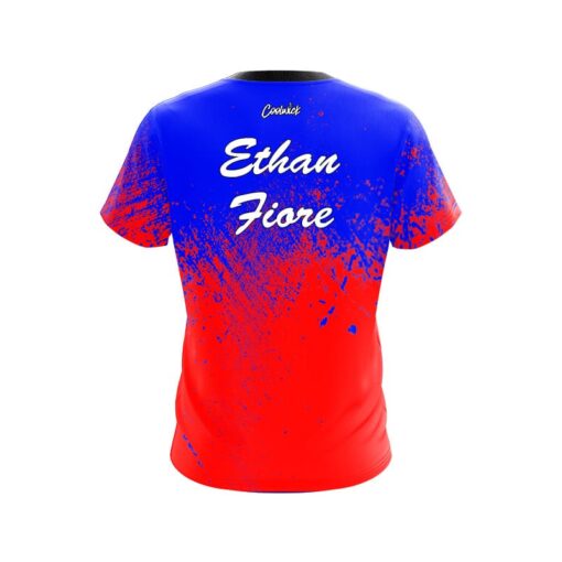 Roto Grip Ethan Fiore Blue Red Fade CoolWick Bowling Jersey - Image 2