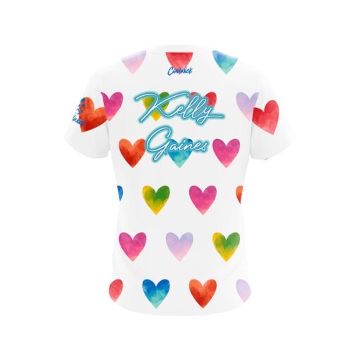 Roto Grip Kelly Gaines Watercolor Hearts CoolWick Bowling Jersey - Image 2