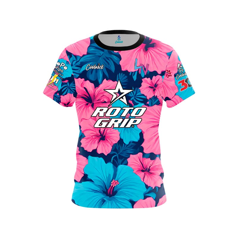 Roto Grip Luis Napoles Pink Blue Tropical CoolWick Bowling Jersey