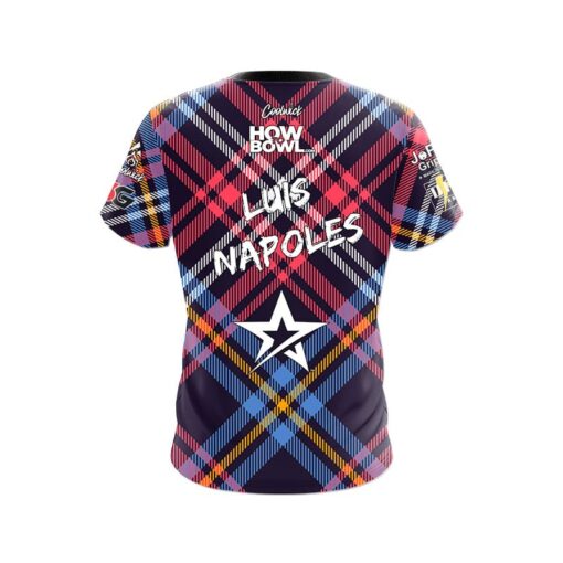 Roto Grip Luis Napoles Red Plaid CoolWick Bowling Jersey - Image 2
