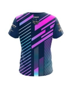 Alternative view of Roto Grip Wes Malott Pink Navy Stripes Bowler's Den CoolWick Bowling Jersey