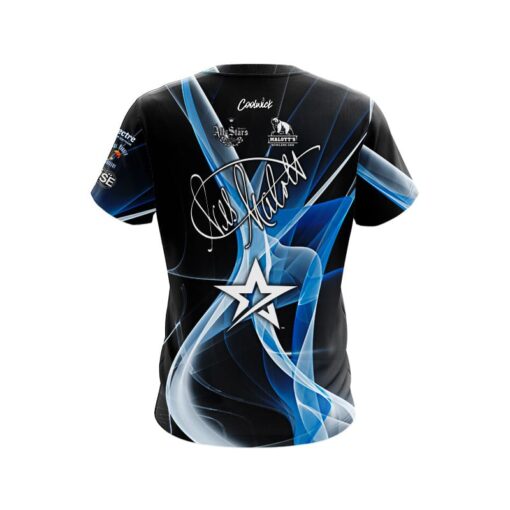 Roto Grip Wes Malott Smokey Blue Waves CoolWick Bowling Jersey - Image 2