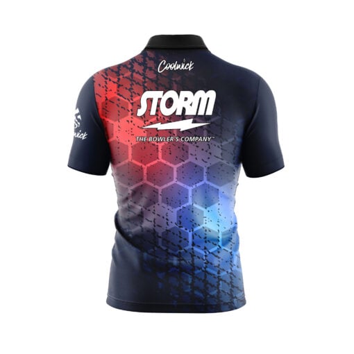 Storm Grunge Sport Hex Quick Ship CoolWick Sash Zip Bowling Jersey - Image 2