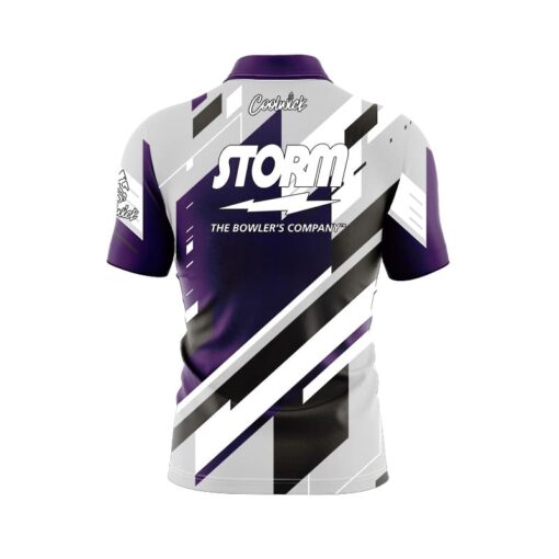 Storm Mid Lane Quick Ship CoolWick Sash Zip Bowling Jersey - Image 2