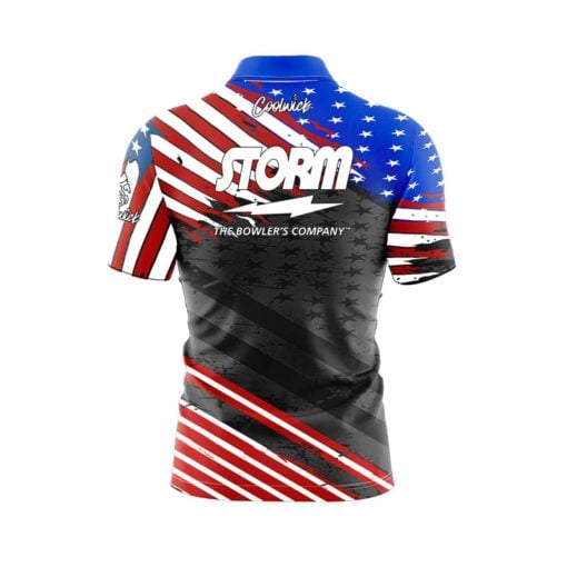 Storm Old Glory '24 Quick Ship CoolWick Sash Zip Bowling Jersey - Image 2
