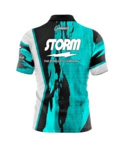 Alternative view of Storm Pin Deck Quick Ship CoolWick Sash Zip Bowling Jersey