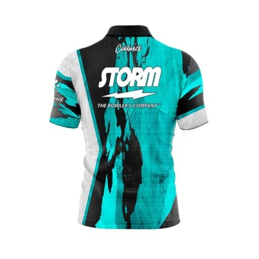 Storm Pin Deck Quick Ship CoolWick Sash Zip Bowling Jersey - Image 2