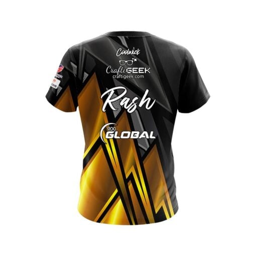 900 Global Sean Rash Gold Sport CoolWick Bowling Jersey - Image 2