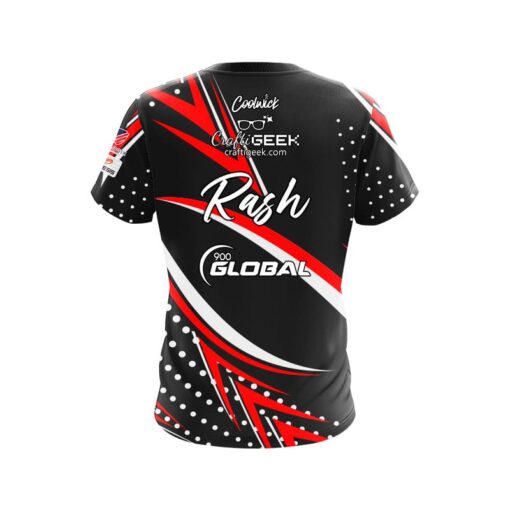 900 Global Sean Rash Red Sport Spike CoolWick Bowling Jersey - Image 2