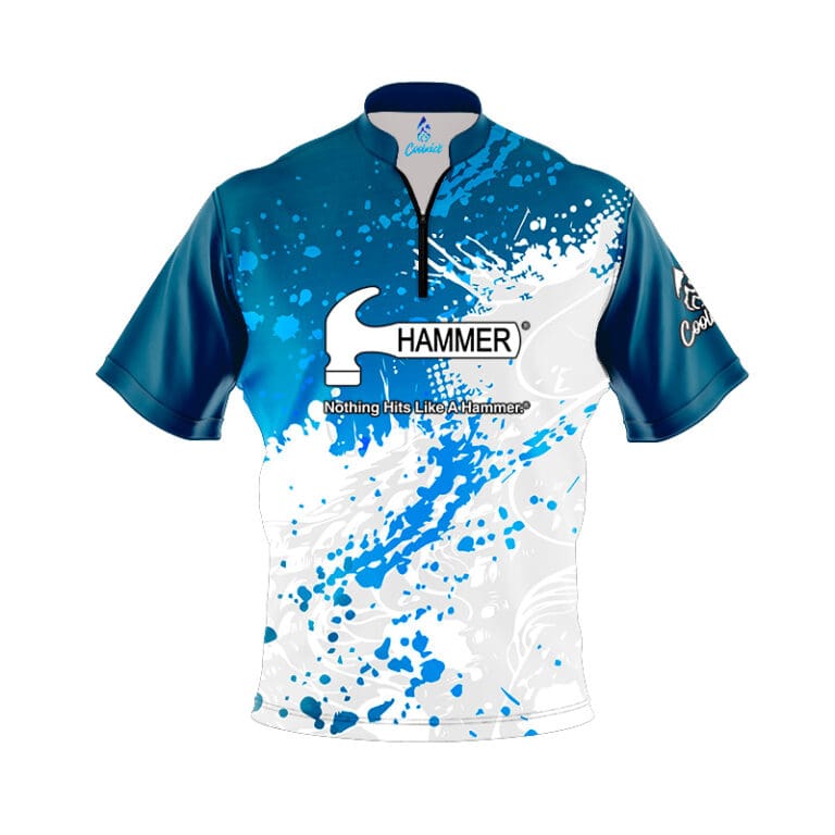 Hammer Ocean Spray Quick Ship CoolWick Sash Zip Bowling Jersey